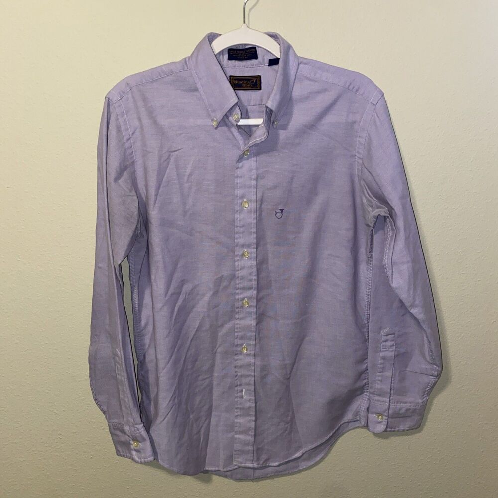 Hunting Horn Men’s Long Sleeve Button Down Shirt Purple